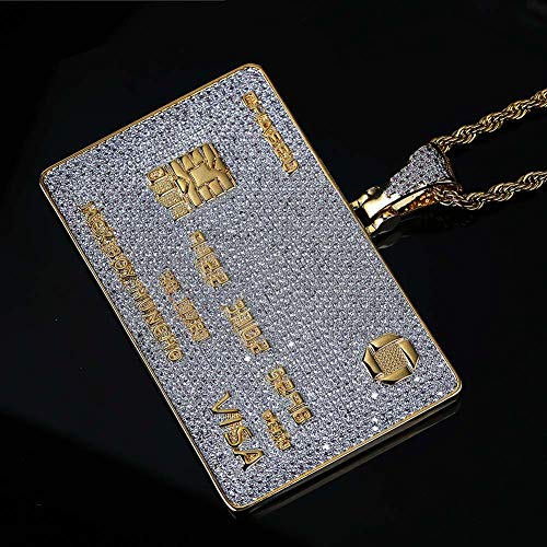 Topgrillz 14K Personalized Iced Out Credit Card Pendant Necklace Chain For Men Charm Gifts Hip Hop Jewelry (Dc) #TOP3