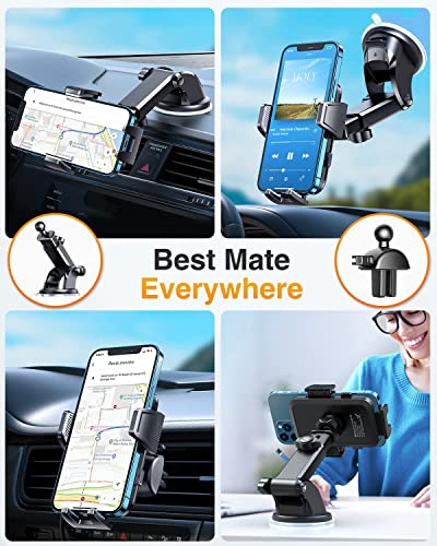 Image of VANMASS 2026【True Military Class】Mobile Phone Holder Car 【Strongest Suction Cup & Ventilation Clip】Mobile Phone Holder Car Mobile Phone Holder 360 Rotatable Car Holder for iPhone 17 Pro Max /17 Air /16