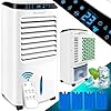 KESSER® 4en1 Acondicionador de aire móvil | Mando a distancia | Ventilador de aire acondicionado | Depósito de 8 L | Temporizador | 3 Pasos | Humidificador ionizador | Enfriador de aire | Blanco