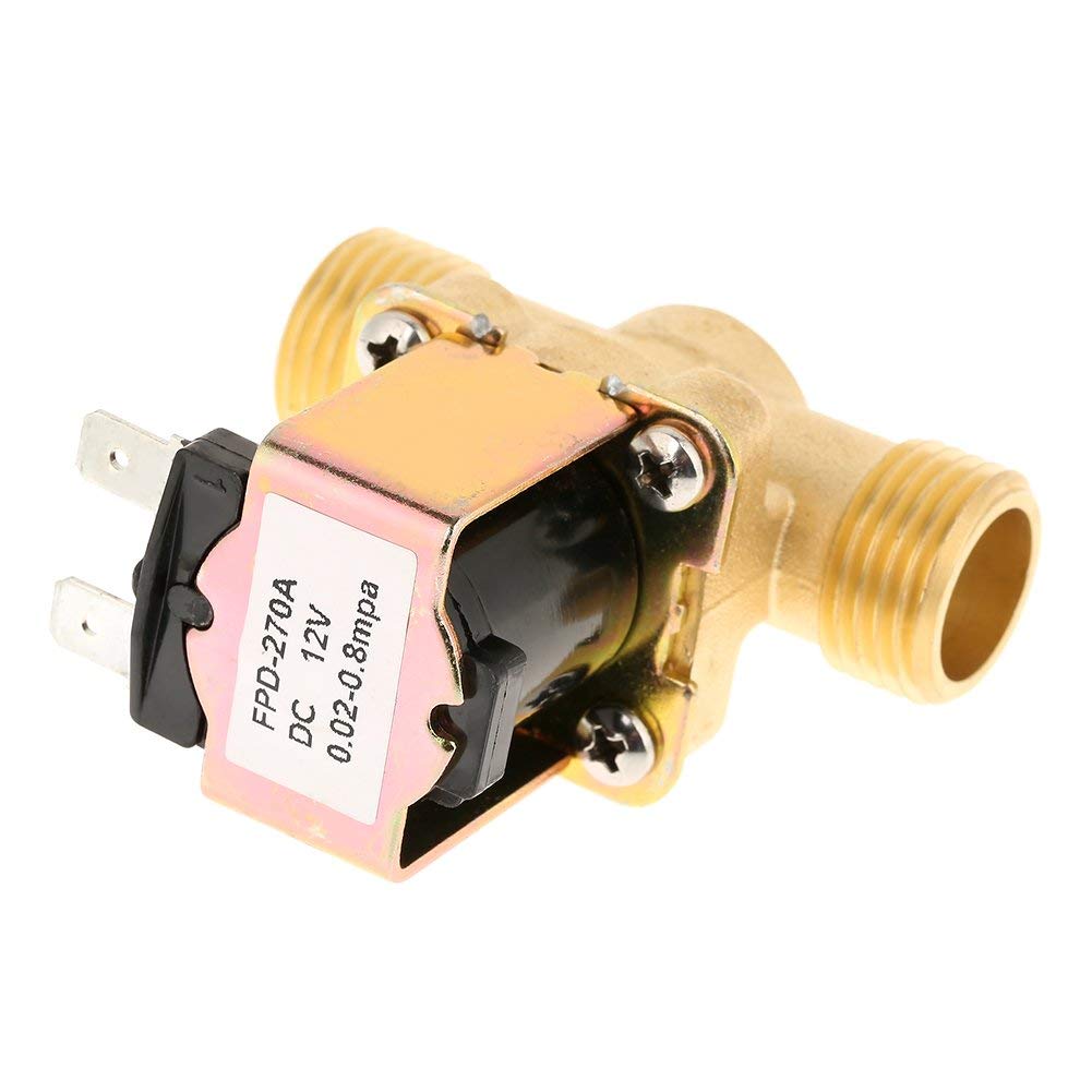 Elektromagnetyczny zawór elektryczny 1/2 "DC 12V mosiądz normalnie zamknięty elektromagnetyczny zawór regulacji wody