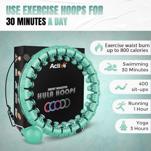 5. Bild von K-MART Smart Hula Ring Hoops, gewichteter Hula Circle 24, abnehmbarer Fitnessring mit 360-Grad-Auto-Spinning-Ball, Gymnastik, Massage, Fitness für Erwachsene zur Gewichtsabnahme