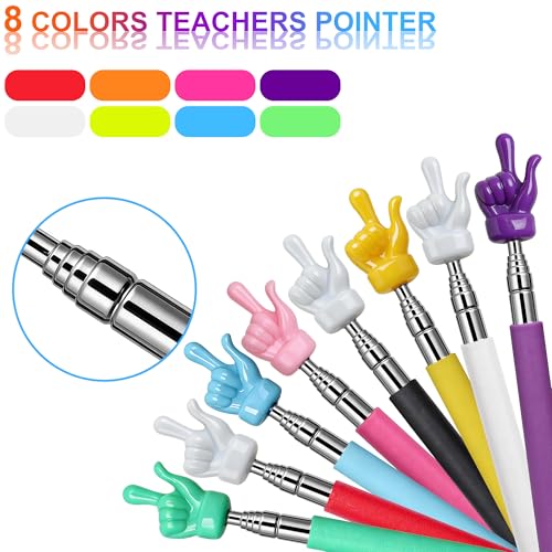 Pointeur télescopique enseignant Lot de 8 stylets manuels rétractables en 8 couleurs pour classe