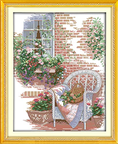 Peinture au diamant 5D de chaise d'extérieur en kit mosaïque complet rond 30x40 cm
