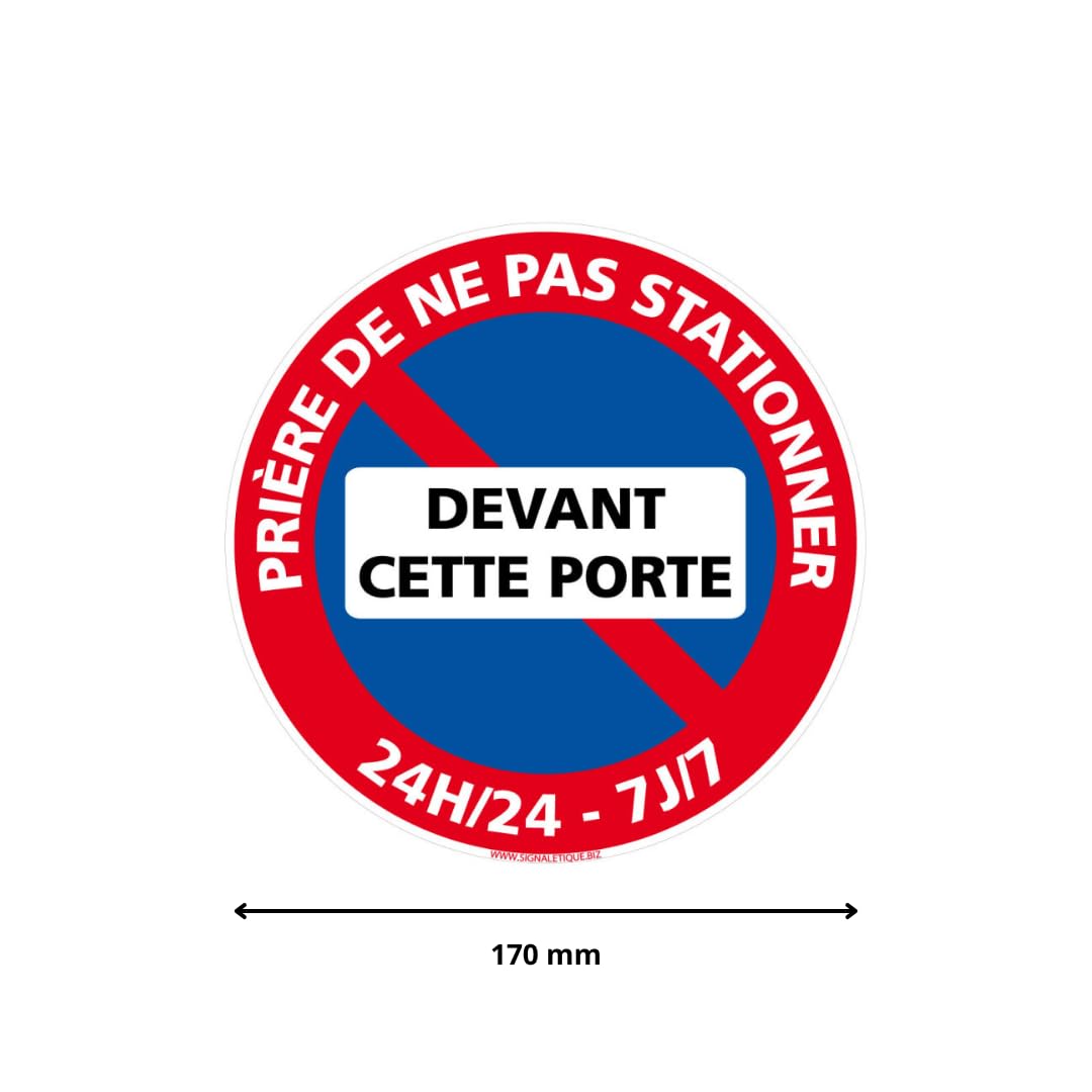 Panneau de signalisation de parking avec flèche à droite - Panneau Parking - Flèche à Droite - Panneau de sécurité rigide et rond - Diamètre 240 mm - Plastique PVC de 1 mm