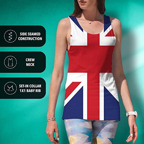 British Flag Union Jack All Over Womens Work Out Tank Top Multi Md #TOP2