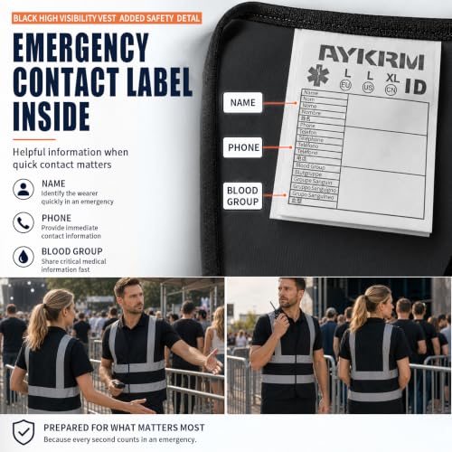 Image of AYKRM 12 colour High visibility viz vest hi vis viz reflective work construction safety vest (XS-8XL)