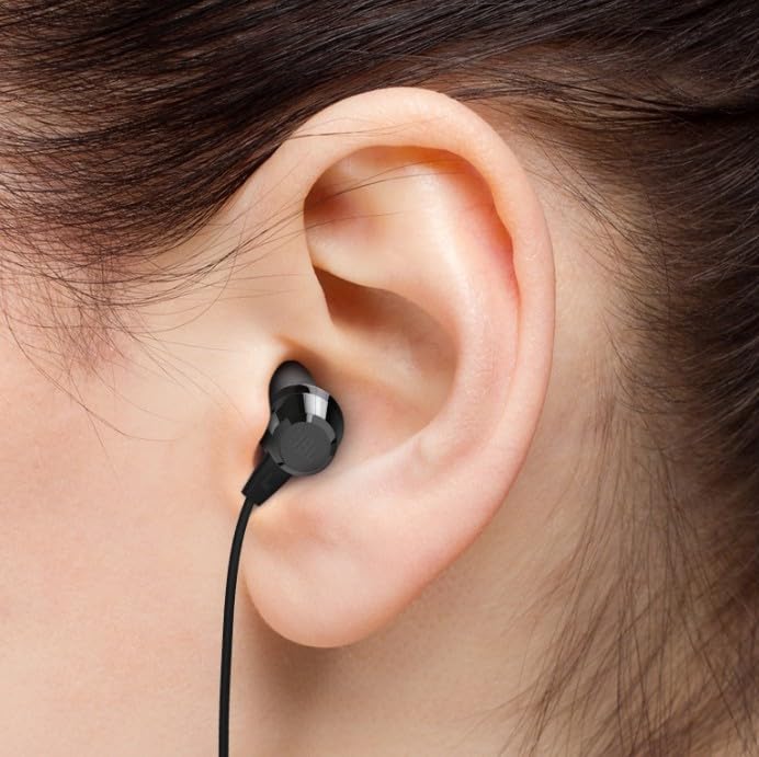 Image of JBL T50HI, Premium in Ear Wired Earphones with Mic, Signature Sound, One Button Multi-Function Remote, Premium Finish, Angled Earbuds for Comfort fit (Black)