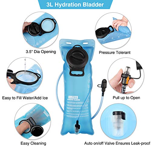 Noola Hydration Backpack With 3L Tpu Water Bladder, Tactical Molle Water Backpack For Men Women, Hydration Pack For Hiking, Biking, Running And Climbing (Black) #TOP1