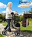 Lightweight Upright Rollator Walker All-Terrain Foldable with seat and Adjustable Height backrest, 300 lbs Capacity, 10