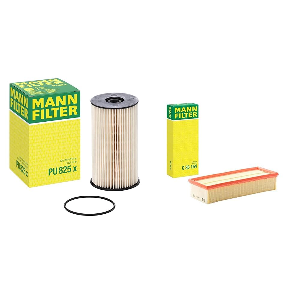 MANN-FILTER filtr paliwa PU 825 X – zestaw filtrów paliwa, zestaw z uszczelką, do samochodów osobowych & MANN-FILTER C 35 154 filtr powietrza – do samochodów osobowych