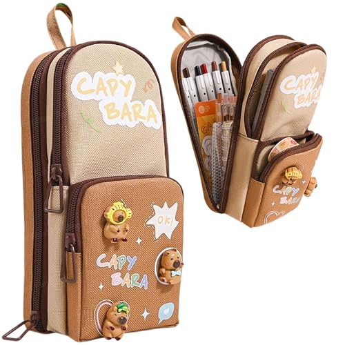 Image of FunBlast Pencil Pouch for Kids, Girls - Capybara Large Capacity Multipurpose Stationery Zipper Pouch for Kids & Adults, Kawaii Aesthetic Pencil Case Organizer, Cute School Supply Bag