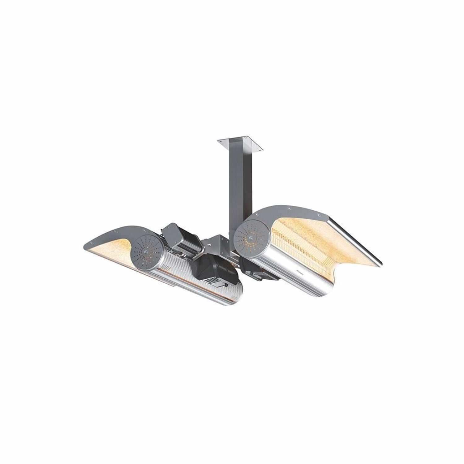 Sined STUFA INFRAROSSI SOFFITTO Calentador de techo reflectante doble de 4000W, Gris