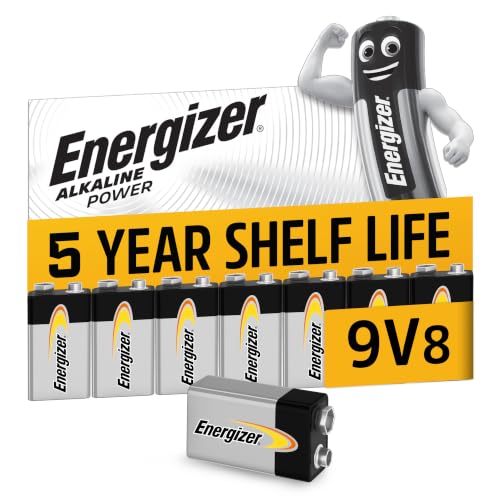 Energizer Alkaline Power - Pila 9V Alcalinas (Paquete de 8)