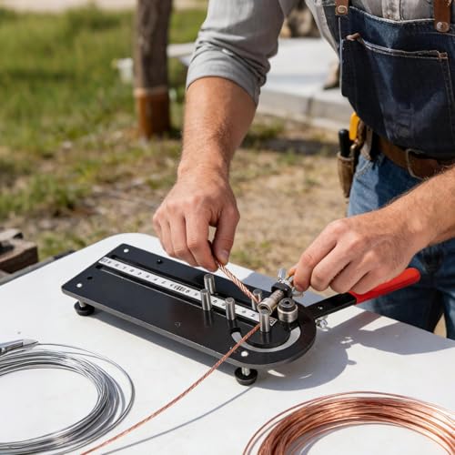 Herramienta de doblado de metal manual para cables eléctricos en taller 8