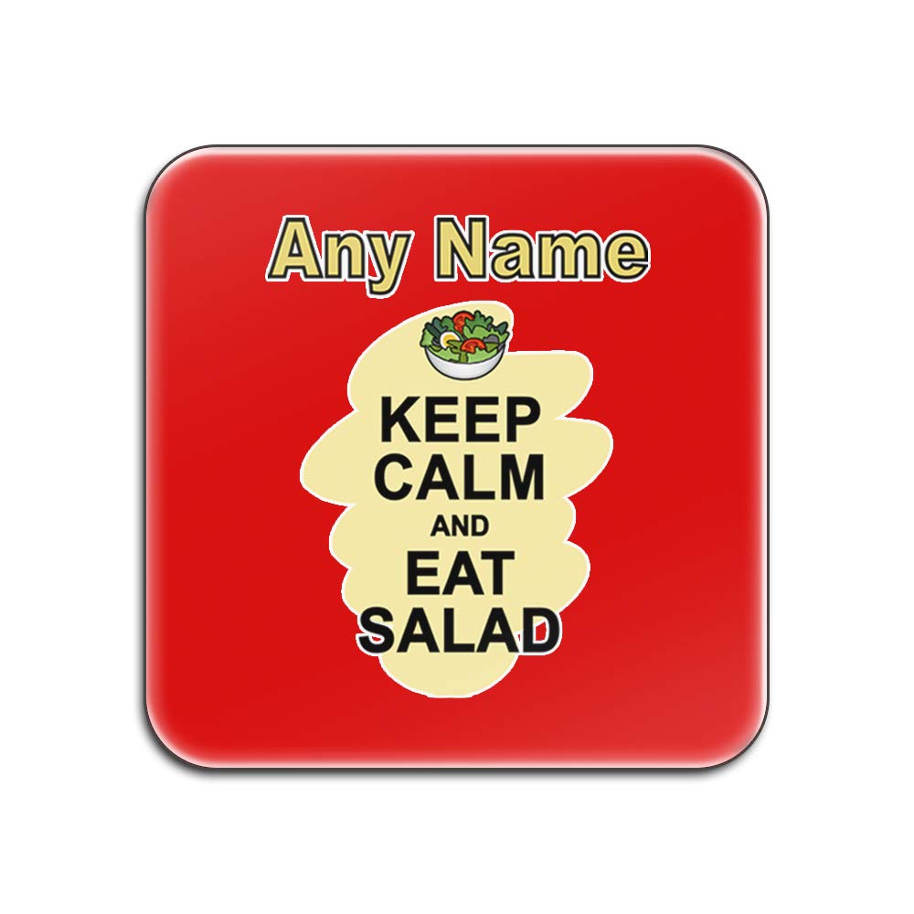 Dessous de verre Keep Calm Eat Salade - Lot de 4 tapis de table brillants et uniques pour la fête