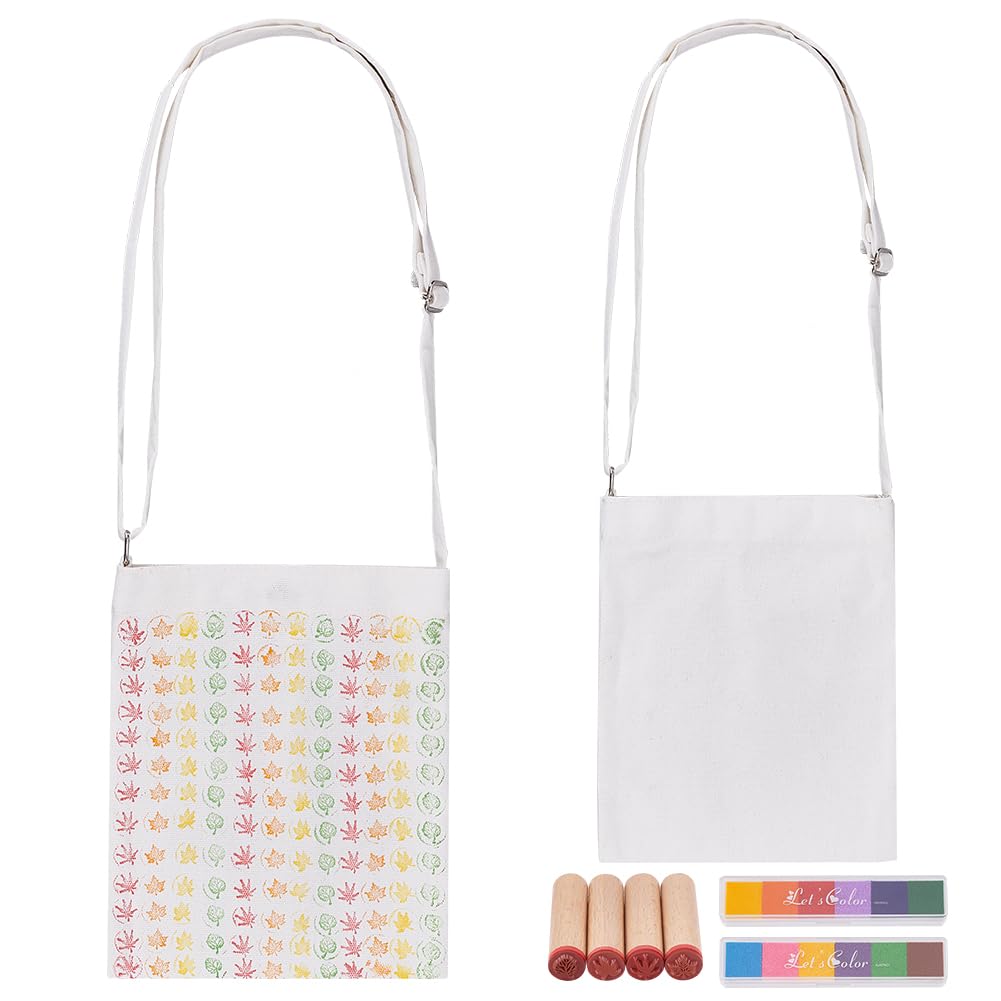 WEBEEDYWEBEEDY Decorate Tote Bag Block Printing Craft Kit DIY Tote Bag Kit With Cotton Bag, 4 Block Stamps, 6 Colours stamping Clay