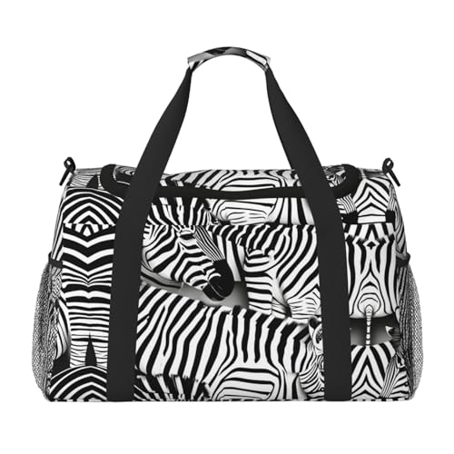 Sac de sport zèbre noir One Size format bagage cabine cabine sous siège
