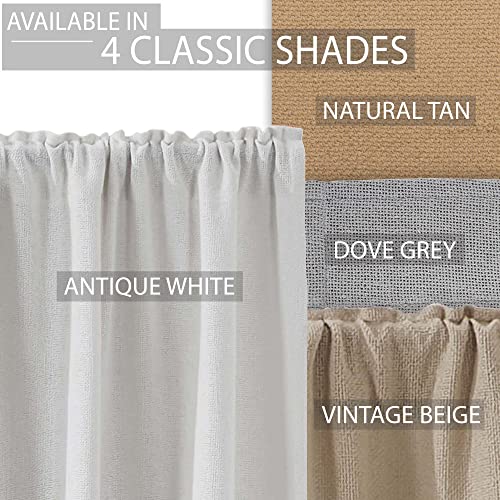 VHC-Brands-Burlap-Farmhouse-Curtain-Panel-Antique-White-96×50 VHC Brands Burlap Farmhouse Curtain Panel Antique White 96×50
