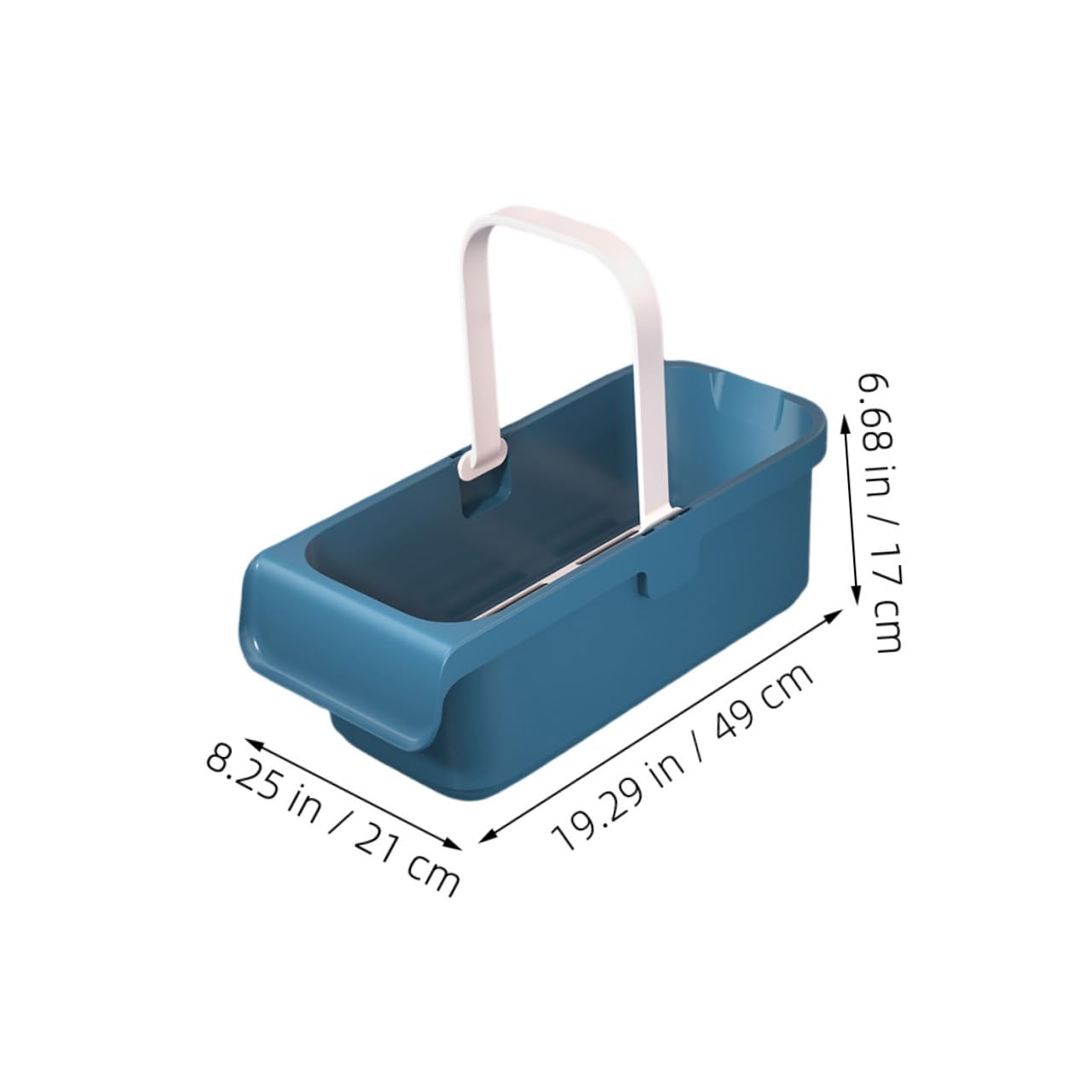 Didiseaon Cubo de Limpieza Rectangular de Plástico Azul, Portátil Gran Capacidad para Fregona Plana, Adecuado para Varios Tipos de Suelo en Casa