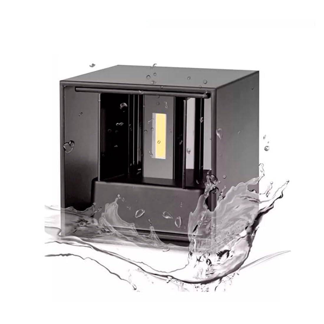 M Ledme - Aplique de pared Negro exterior/interior LED 6W, 3000k Blanco cálido, haz de luz ajustable, IP54 Impermeable, ideal iluminación para Exterior, Jardín, Terraza, Patio, LM6182