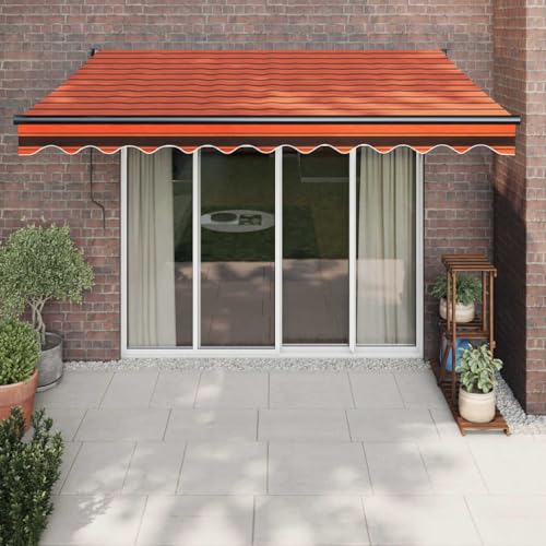 IKAYAA Elektrische Gelenkarmmarkise 3x2,5 m Markise Sonnenmarkise Sonnenschutz, Terrassenmarkise, Klemmmarkise, orange