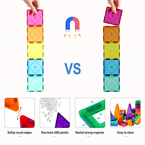 Plumia Magnets For Kids Learning Toys Magnetic Building Blocks Educational Toddler Toys Magnetic Tiles Stem Toys Gift For 3 4 5 Year Olds Boys And Girls #TOP1