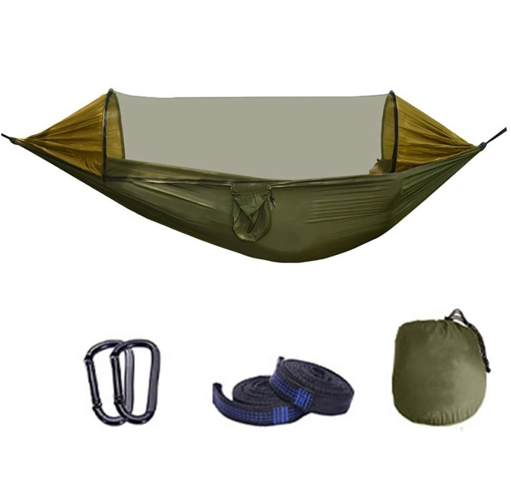 Hamac de camping ultra léger avec moustiquaire, 280 x 140 cm, respirant, en nylon, sac de couchage, tente de lancer, sac à dos, voyage, aventure, hammock grande capacité