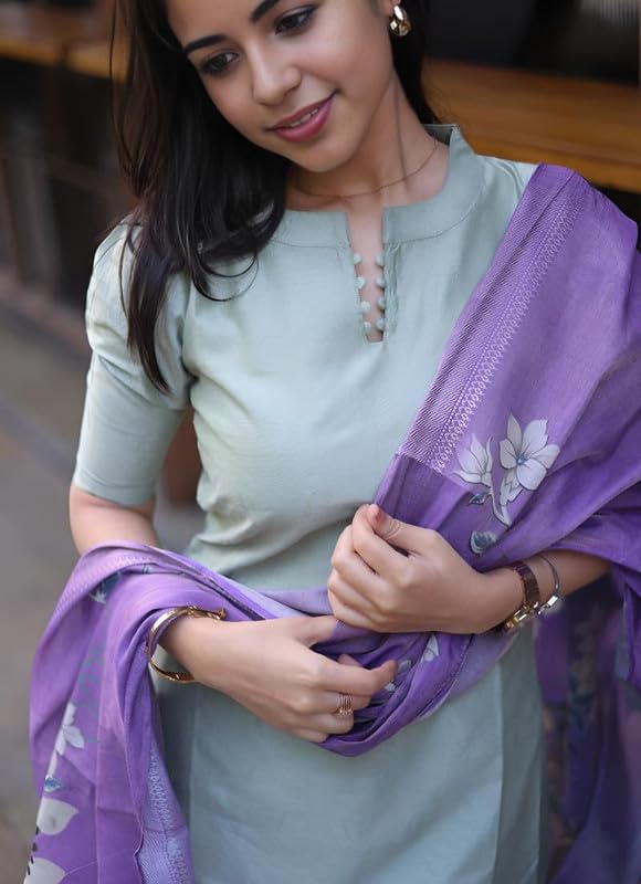 Image of Sun Fashion And Lifestyle Women's Roman Silk Stitched Printed Aline Long Kurta Sets For Women