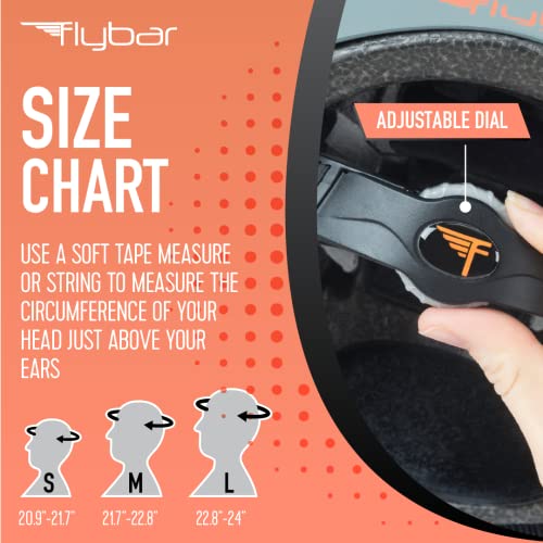 Flybar Bike Helmet- Multi Sport Dual Certified Adjustable Dial, Skateboard Helmet, Roller Skating, Pogo, Electric Scooter, Snowboard, Boys And Girls Kids- Adults Helmets (Grey,S-M) #TOP4