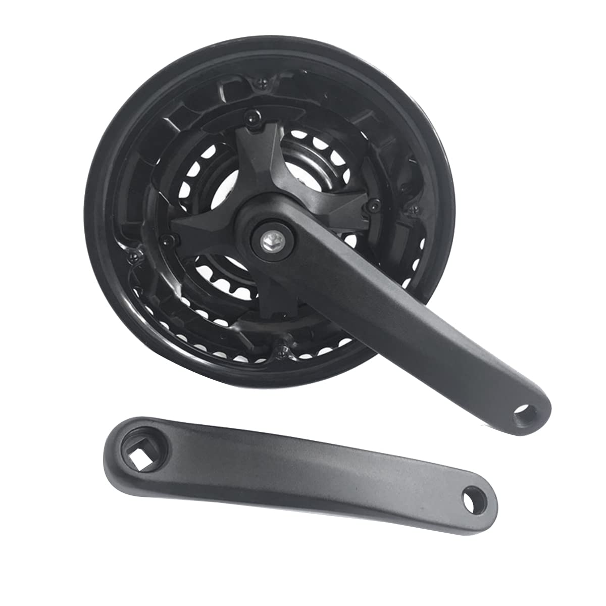 Kit Pédalier Vélo Triple Plateau 24/34/42 Dents - Manivelle 170 Mm, Fixation Carrée, Acier - 11