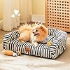 Dog Bed for Small Medium Dogs – Washable Canvas Puppy Beds, Breathable & Low-Step Entry Easy for Senior Dog, 28x23x6.5inches