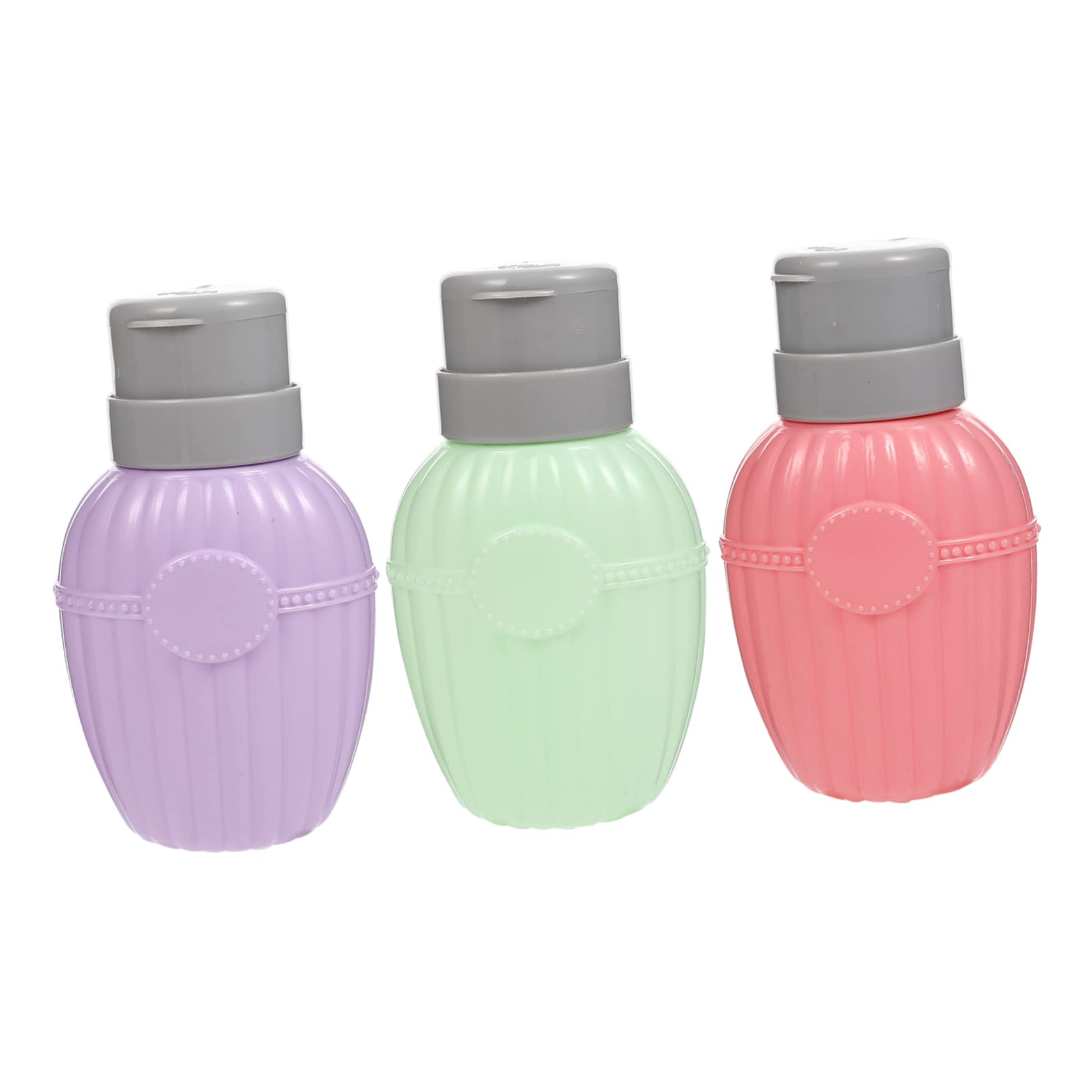Beatifufu Set of 3 Press Top Dispenser Bottles Nail Polish Remover Empty Press Manicure Bottle