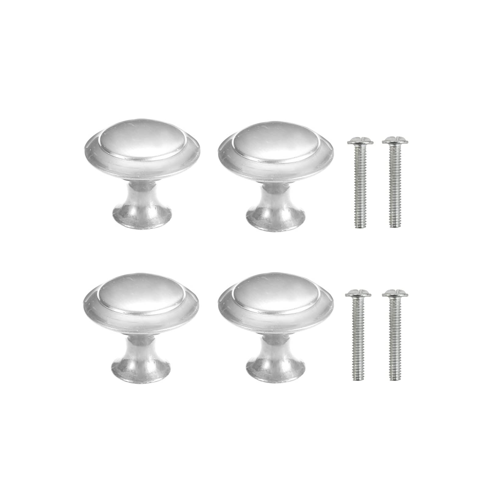 Yesmin Silver, 4 Piece Cabinet Door Knobs,Cupboard Drawer Door Knob For Kitchen Furniture Cabinet Knob With Screws-Silver(Small)