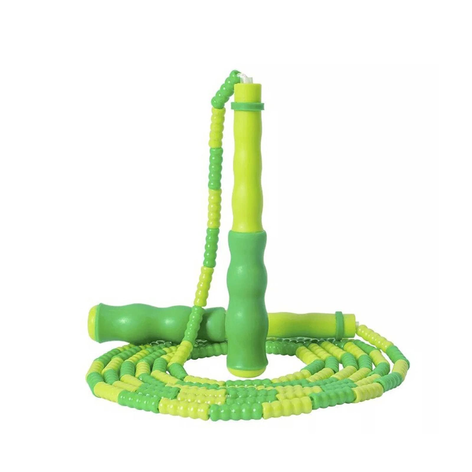 Springseil, 2,8 m Länge, verstellbar, weiche Perlen, geeignet für Fitness, Uni, Blau