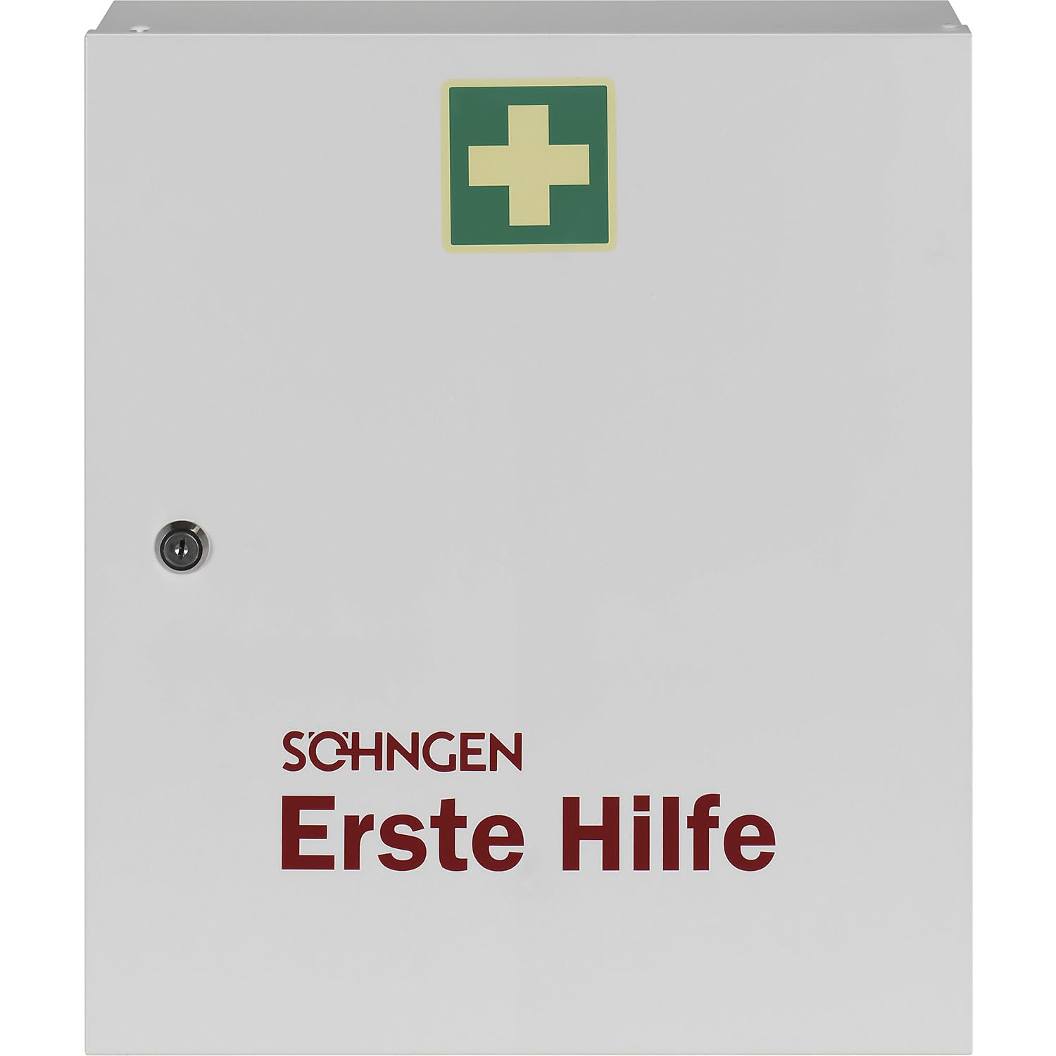 Bonn Paris 0502006 - Botiquín de primeros auxilios (sin contenido, armario con cerradura de seguridad, 1 puerta, chapa de acero) | Sin contenido, blanco, profundidad 112 mm, H