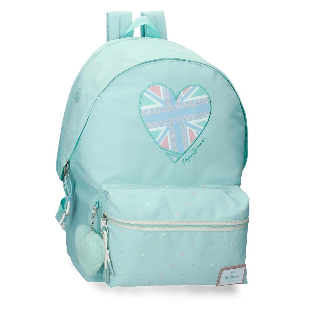 Pepe Jeans Nerea Double Compartment Laptop Backpack Adaptable to Trolley 15.6" Blue 31x44x15 cms Polyester 23.87L