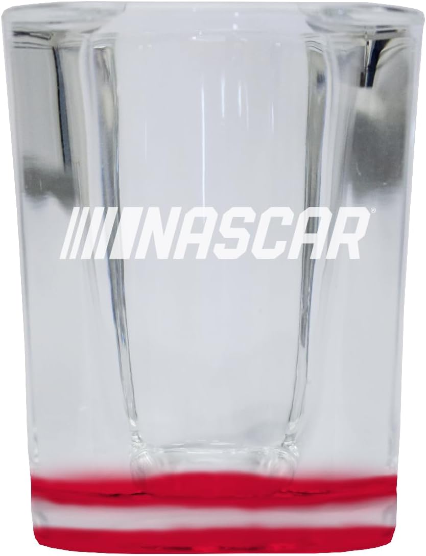 Vaso Tequilero Nascar 2 Onzas Grabado Base Roja R and R Imports 2 Unidades