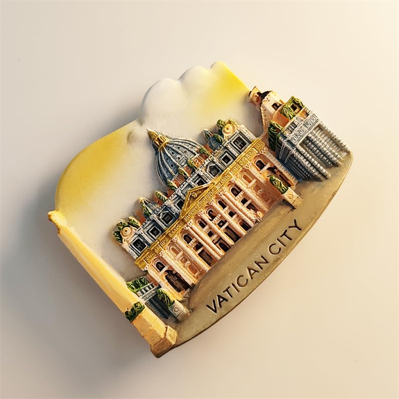 Imán decorativo de resina Italia Vaticano Roma turístico miniatura 3