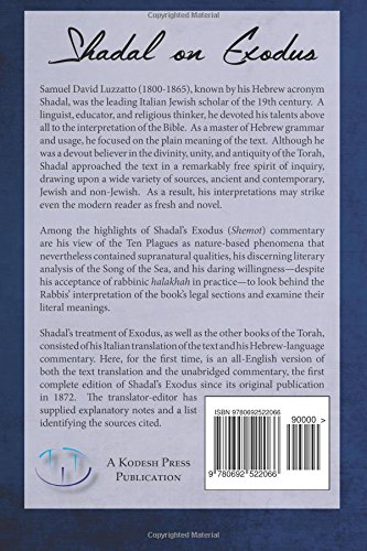 Shadal on Exodus: Samuel David Luzzatto’s Interpretation of the Book of Shemot (Shadal on the Torah)