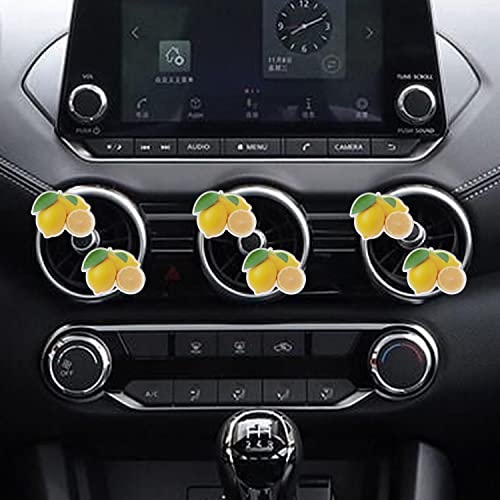 Image of Lemon Car Air Fresheners Vent Clips, 6 Pcs Lemon Scented Air Vent Clips Car Diffuser Vent Clip Long Lasting Car Interior Decor Charm Car Decoration Cute Car Accessories for Women Girls