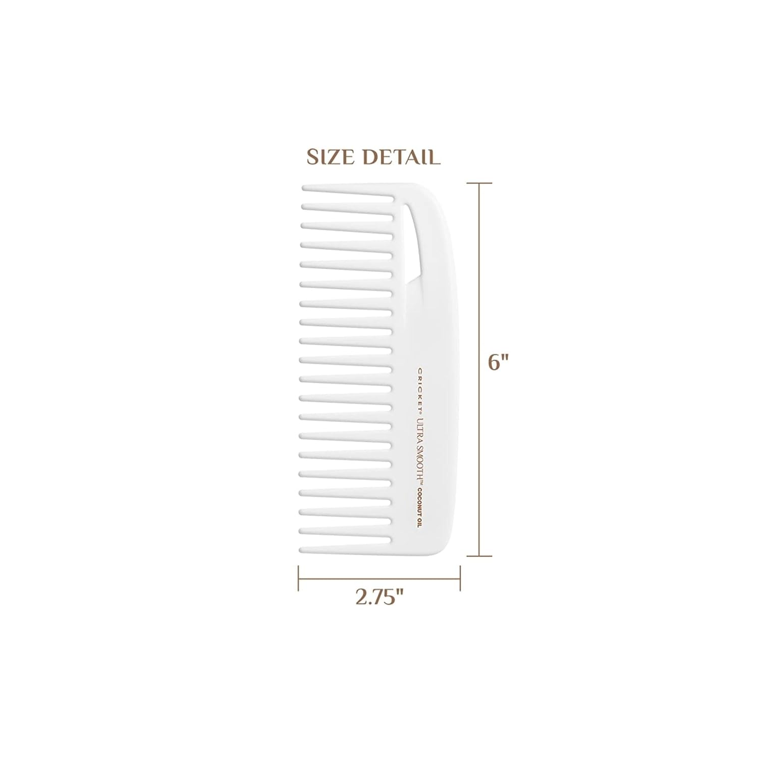 Comb with size dimensions