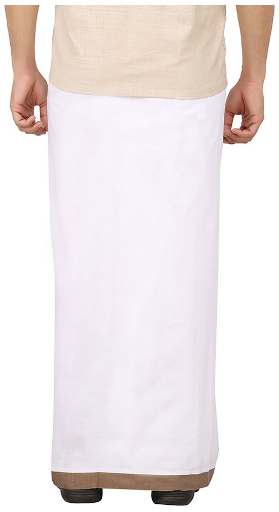 Prakasam Cotton Men's Cotton Dhoti_Moon-Vel-Pkt-Brown_Brown_34