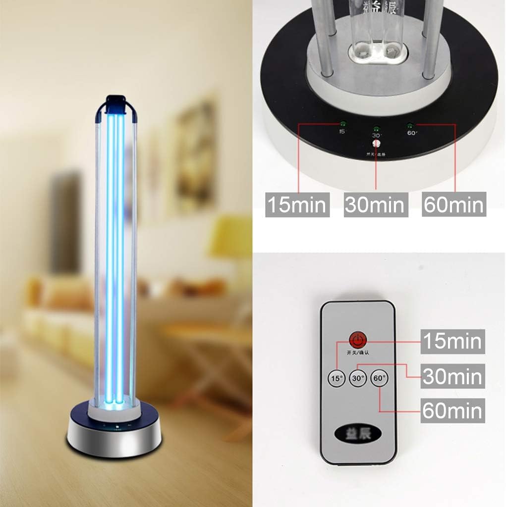 Lámpara De Desinfección UV De 100 W - Luz De Esterilización Uvc - Lámpara Germicida Ultravioleta - Temporización De Tres Velocidades Inicio Diferido De 30 Segundos, Ozone, Remote Control Version