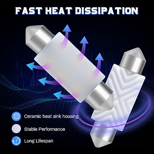 Qoope Upgrade Ceramic 41Mm Rv Refrigerator Light Bulb, Rv Fridge Light Bulbs 9-18V Dc Replacement Led Bulb For Freezers, 214-2 211-2 578 Camper Trailer Motorhome Dome Interior Light Bulbs, Pack Of 2 #TOP3