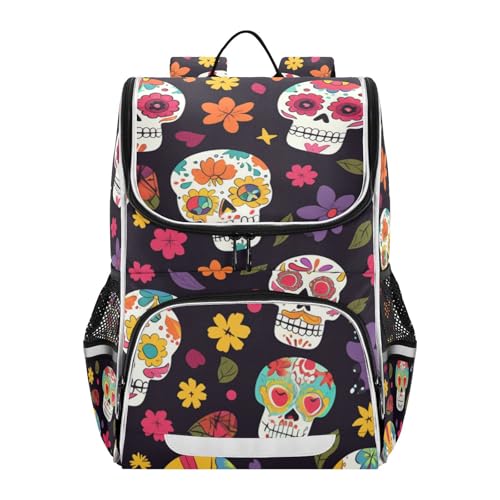 Mochila de calavera infantil con tiras reflectantes para evitar la carga pesada escolar