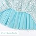 JOCMIC Girls Sequin Skirts Tulle Dance Toddler Tutu Skirt Kids Birthday Fashion Clothes 6-8Y Light Blue