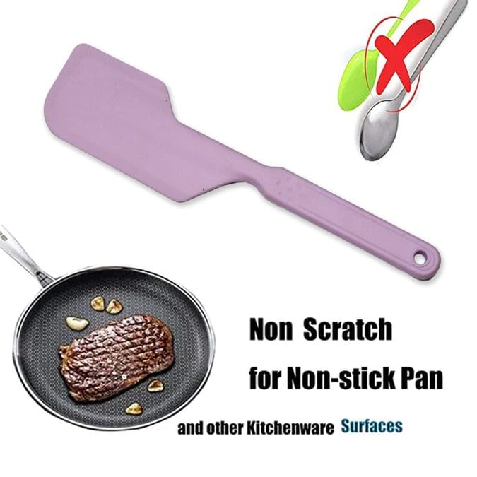 Image of BigPlayer Silicone Spatula Heat-Resistant Cake Decorating Scraper, Mini Spatula Scraper Spreader in Lavender