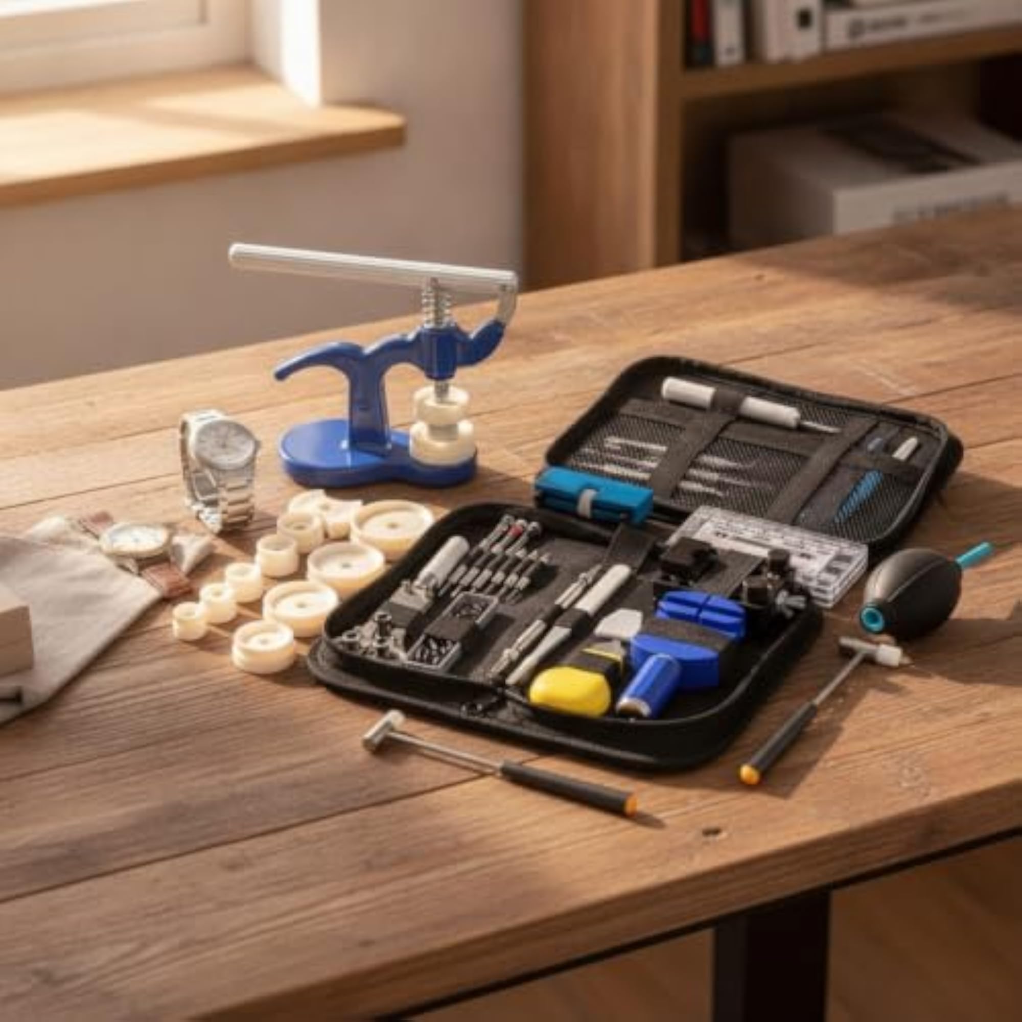 Portable Watch Repair Tool Kit with Zippered Case