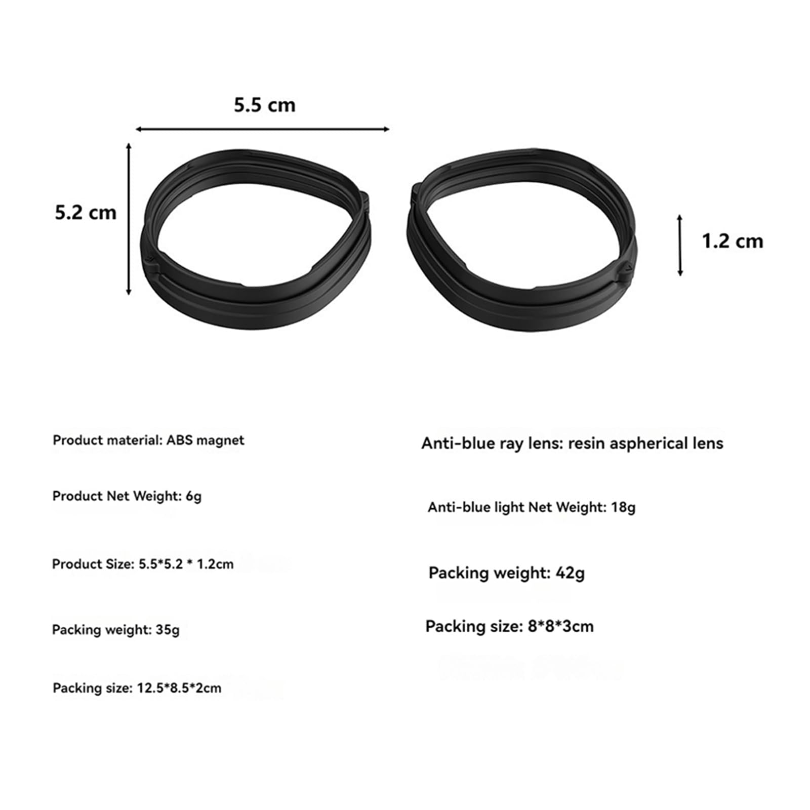 1 par de lentes magnéticos antiluz azul VR para lentes Quest 3S VR, accesorios antifatiga y protección ocular