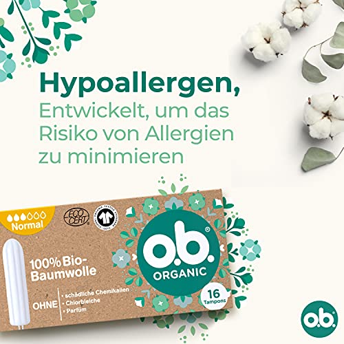 o.b. Tampon Organic Normal, van 100% biologisch katoen, voor middelgrote tot sterkere dagen, voor natuurlijke… - Image 6